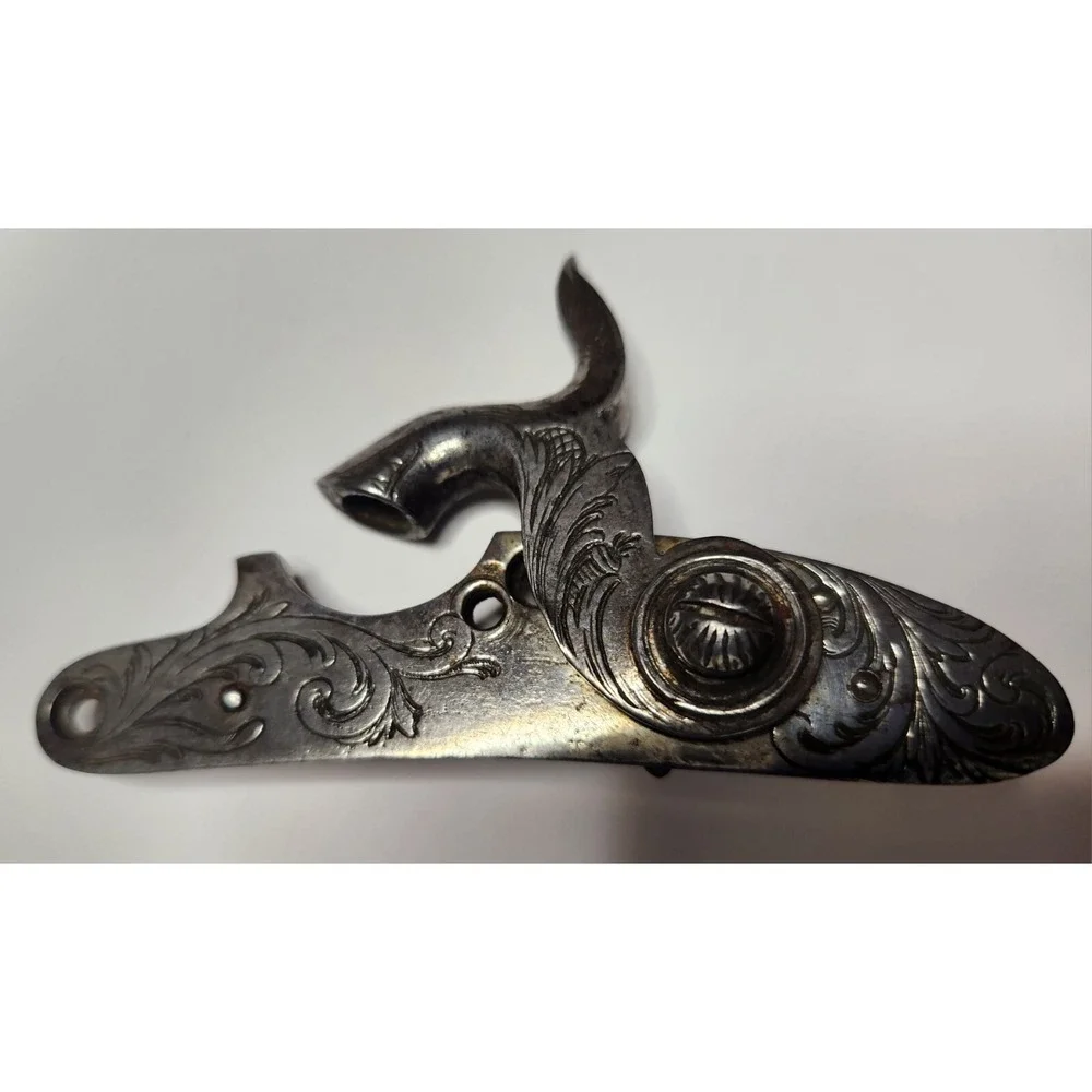 RARE! Antique 19th Century Finely Engraved Left Hand Percussion Lock Muzzle 1870